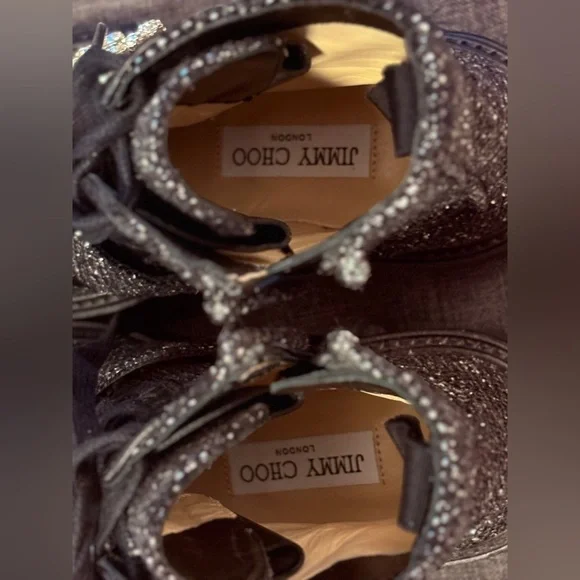 Jimmy Choo Glistening Tweed Embellished Flat Ankle Boots NWOT SZ36.5 US SZ 6.5 - Picture 12 of 12